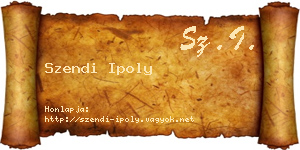 Szendi Ipoly névjegykártya
